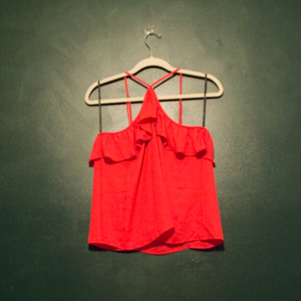 Flowy Bright Red Halter Top